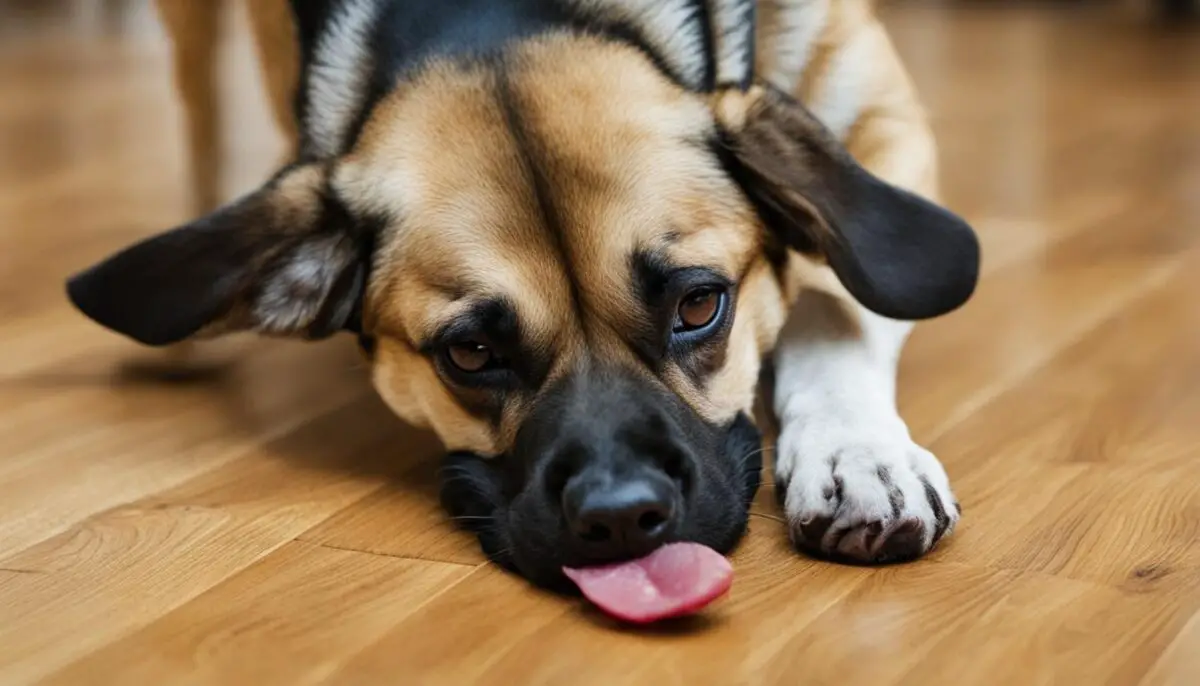 sudden increase in dog floor licking